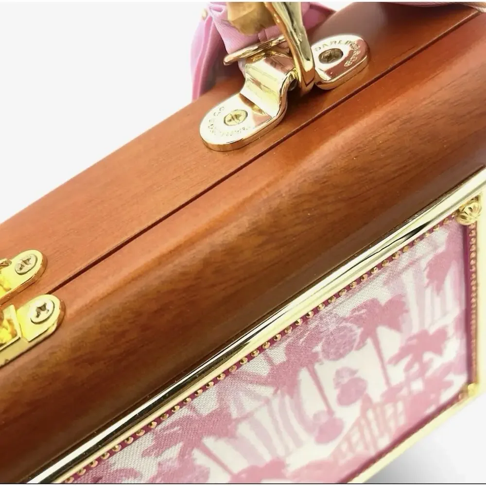 Darling And Company Palm Beach Plaid Cigar Box Wooden Bag NWT USA $450
